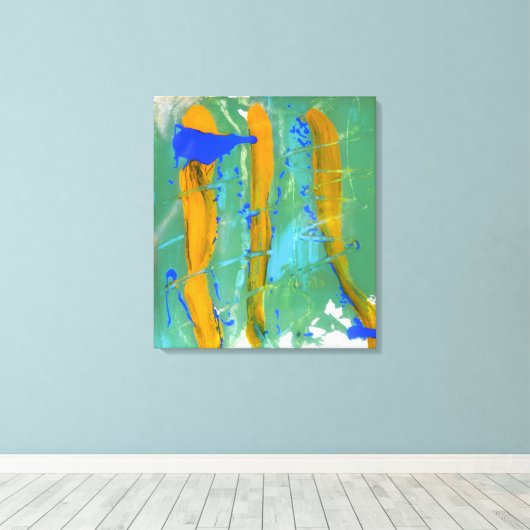Blauw, groen en geel (Colour Study) #1 Canvas Afdruk (Insitu (Houten vloer))