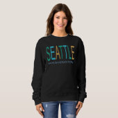 Blauw Groen en Geel Seattle Trui (Voorkant volledig)