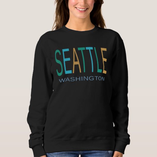 Blauw Groen en Geel Seattle Trui (Voorkant)
