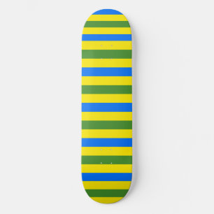 Blauw Groen en Geel Strepen Ontwerp Persoonlijk Skateboard