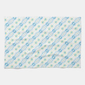 Blauw groen en goud patroon theedoek (Horizontaal)