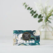 Blauw Groen en Goud Spat Loyalty Card (Staand voorkant)