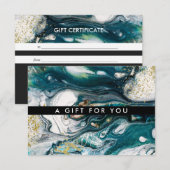 Blauw Groen en Goud Spatten | Cadeaubon (Voorkant / Achterkant)