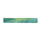 Blauw Groen en Goud Splatter Custom Wrap Label Omwikkelbaar Adreslabel (Individueel)