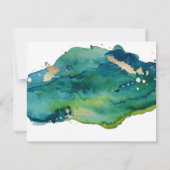Blauw Groen en Goud Splatter RSVP (Achterkant)