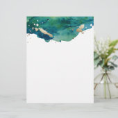 Blauw groen en gouden platter letterhead (Staand voorkant)