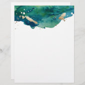 Blauw groen en gouden platter letterhead (Voorkant / Achterkant)
