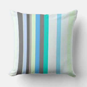 Blauw, groen en grijs Abstract Strepen Kussen