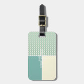 Blauw-groen en kalkzandsteen;  karton bagagelabel (Voorkant verticaal)