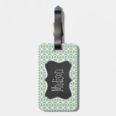 Blauw-groen en kalkzandsteen;  karton bagagelabel (Achterkant verticaal)