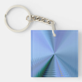 Blauw, Groen en Lavendel Kleur CD Abstracte Kunst Sleutelhanger