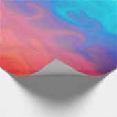 Blauw groen en Oranje abstract design patroon Cadeaupapier (Hoek)