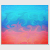 Blauw groen en Oranje abstract design patroon Cadeaupapier (Vlak)