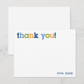 Blauw, groen en Oranje - Bedankt voor uw briefkaar Notitiekaartje (Voorkant / Achterkant)