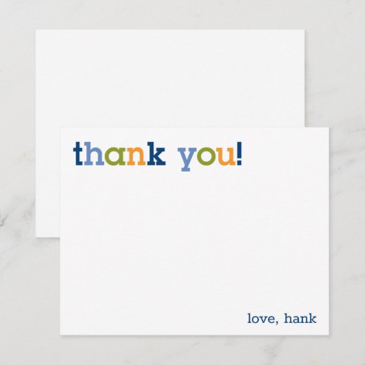 Blauw, groen en Oranje - Bedankt voor uw briefkaar Notitiekaartje (Voorkant / Achterkant)