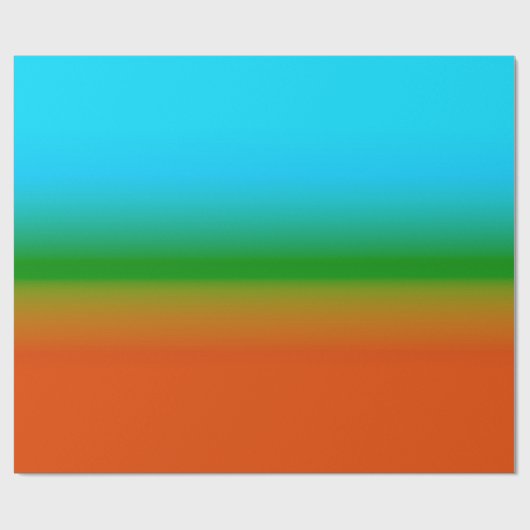 Blauw groen en Oranje verloop Cadeaupapier (Vlak)