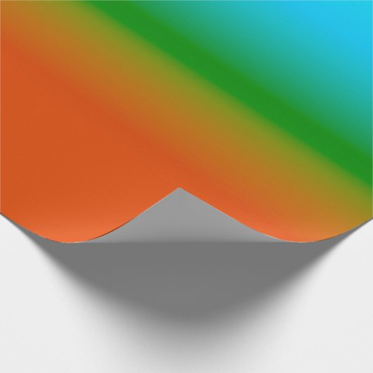 Blauw groen en Oranje verloop Cadeaupapier (Hoek)