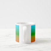 Blauw groen en Oranje verloop Espresso Kop (Achterkant)