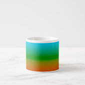 Blauw groen en Oranje verloop Espresso Kop (Voorkant)
