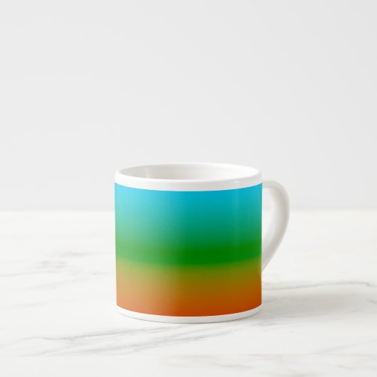 Blauw groen en Oranje verloop Espresso Kop (Voorkant rechts)