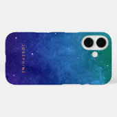 Blauw groen en Paars ruimtepatroon, aangepast Case-Mate iPhone Case (Achterkant (horizontaal))