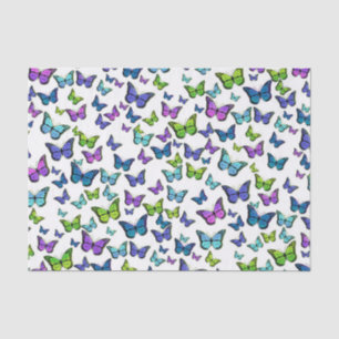  blauw groen en Paars vlinderpatroon Tissuepapier