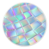 Blauw, groen en Paarse holografische vormgeving Keramische Knop (Voorkant)
