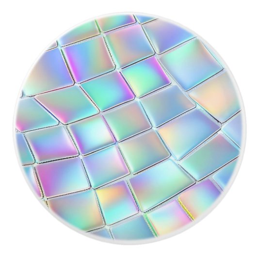 Blauw, groen en Paarse holografische vormgeving Keramische Knop (Voorkant)