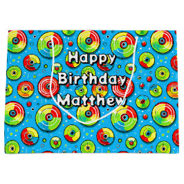 Blauw, groen en rode schijf Golf thema verjaardag Groot Cadeauzakje