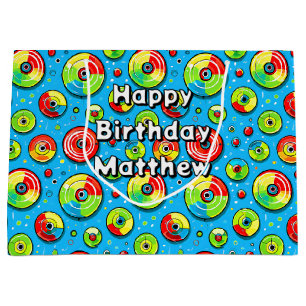 Blauw, groen en rode schijf Golf thema verjaardag Groot Cadeauzakje