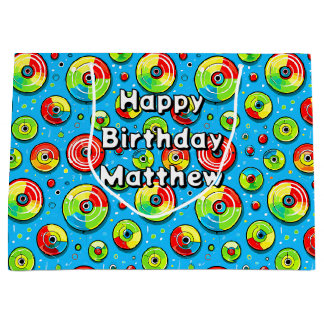 Blauw, groen en rode schijf Golf thema verjaardag Groot Cadeauzakje