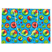 Blauw, groen en rode schijf Golf thema verjaardag Groot Cadeauzakje (Achterkant)