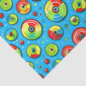 Blauw, groen en rode schijf Golf thema verjaardag Tissuepapier (Detail)