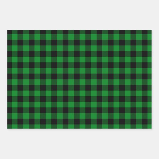 Blauw groen en rood buffel inpakpapier vel (Voorkant 2)