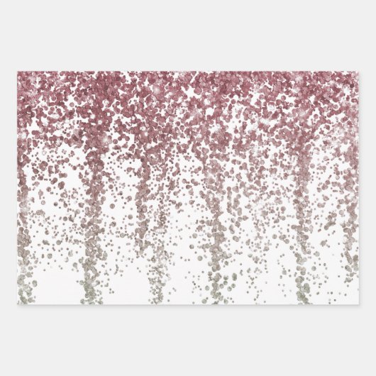 Blauw Groen en Rood Sequin Sparkles Verpakkingsdoc Inpakpapier Vel (Voorkant 3)