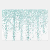 Blauw Groen en Rood Sequin Sparkles Verpakkingsdoc Inpakpapier Vel (Voorkant 2)