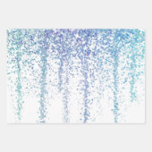 Blauw Groen en Rood Sequin Sparkles Verpakkingsdoc Inpakpapier Vel (Voorkant)