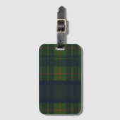 Blauw groen en rood tartan bagagelabel (Voorkant (verticaal))