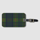 Blauw groen en rood tartan bagagelabel (Voorkant (horizontaal))