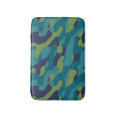 Blauw Groen en Teal Camo Abstract Badmat (Voorkant Verticaal)