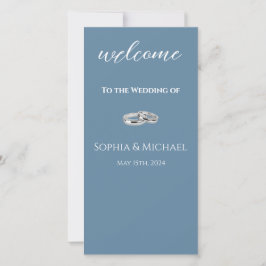 Blauw Groen en Wit-Bruiloft Ringen-Programma