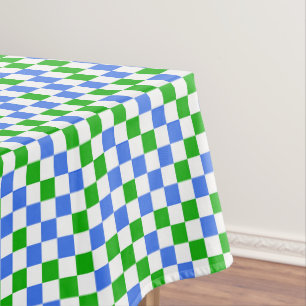Blauw Groen En Wit Geruit Patroon Tafelkleed