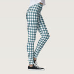 Blauw groen en wit geruite patroon leggings<br><div class="desc">Klassiek blauw-groen en wit geruit patroon is gemaakt van blauwgroen blauw, wit en licht turquoise vierkanten met dunne lijnen van wit die de gekleurde vierkanten verdelen. Klik hieronder op de link "Rocklawn Arts" als u het ontwerp Blauw groen en wit geruite patroon op andere items wilt zien. Digitaal gemaakt afbeelding....</div>
