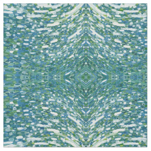 Blauw groen en wit kustweefsel "Belize Stof