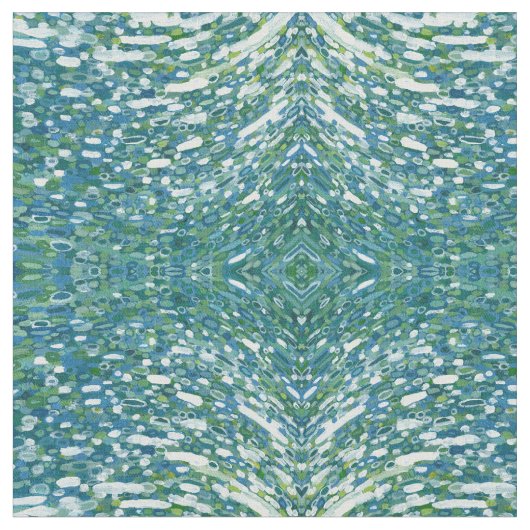 Blauw groen en wit kustweefsel "Belize Stof (Close Up)