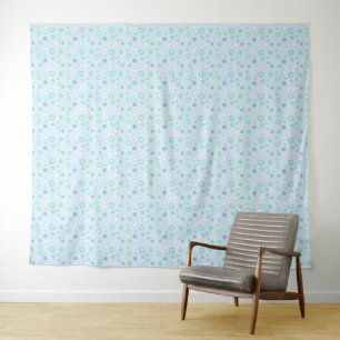 Blauw Groen en Wit Pastel Stippen Tapijt Wandkleed