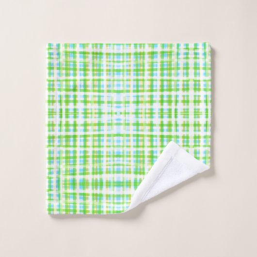 Blauw Groen en Wit plaid Bad Handdoek (Wasdoekje)