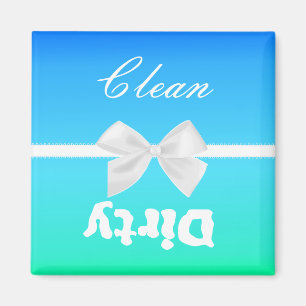 Blauw, groen en wit schoon keukennet magneet