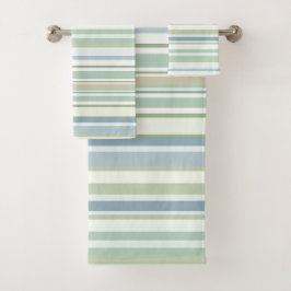 Blauw Groen en witte strepen Bad Handdoek