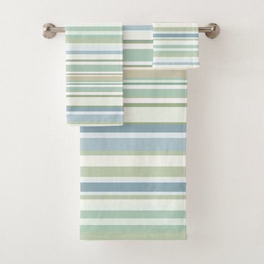 Blauw Groen en witte strepen Bad Handdoek (Insitu)